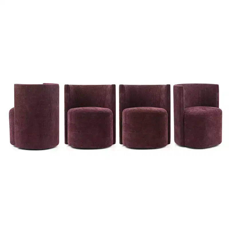 Chaises de salle à manger modernes pivotantes, sans accoudoirs, en tissu texturé tissé, avec dossier incurvé, pour salle à manger ou cuisine