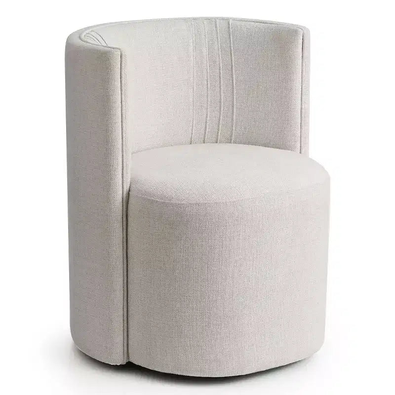 Chaises de salle à manger modernes pivotantes, sans accoudoirs, en tissu texturé tissé, avec dossier incurvé, pour salle à manger ou cuisine