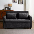 56.9 Loveseat Sofa Pull-out Sofa Bed Sleeper Sofa with Reversible Backrest Cushion, Two USB Ports