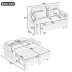 56.9 Canapé deux places convertible avec coussin de dossier réversible et deux ports USB