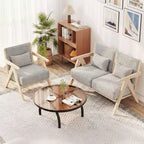 Fauteuil d'appoint Mid-Century Modern en tissu chenille doux avec dossier Marron/Gris