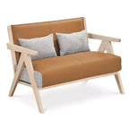 Fauteuil d'appoint Mid-Century Modern en tissu chenille doux avec dossier Marron/Gris
