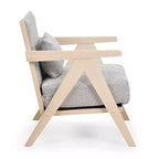 Fauteuil d'appoint Mid-Century Modern en tissu chenille doux avec dossier Marron/Gris