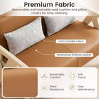 Fauteuil d'appoint Mid-Century Modern en tissu chenille doux avec dossier Marron/Gris