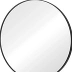 Miroir de courtoisie rond encadré en métal noir de 30 pouces pour salle de bain