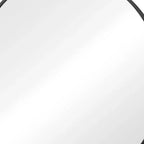 Miroir de courtoisie rond encadré en métal noir de 30 pouces pour salle de bain