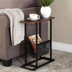 The Lakeside Collection Industrial Side Table with Magazine Pouch -