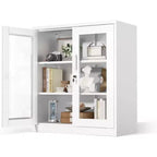 Vitrine d'exposition verrouillable avec porte vitrée et 3 étagères, 35,5 H Armoire de rangement métallique, Meuble de curiosités, Bar à liqueur, Étagère à livres