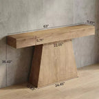 Table d'appoint minimaliste élégante avec base géométrique pour salon ou entrée
