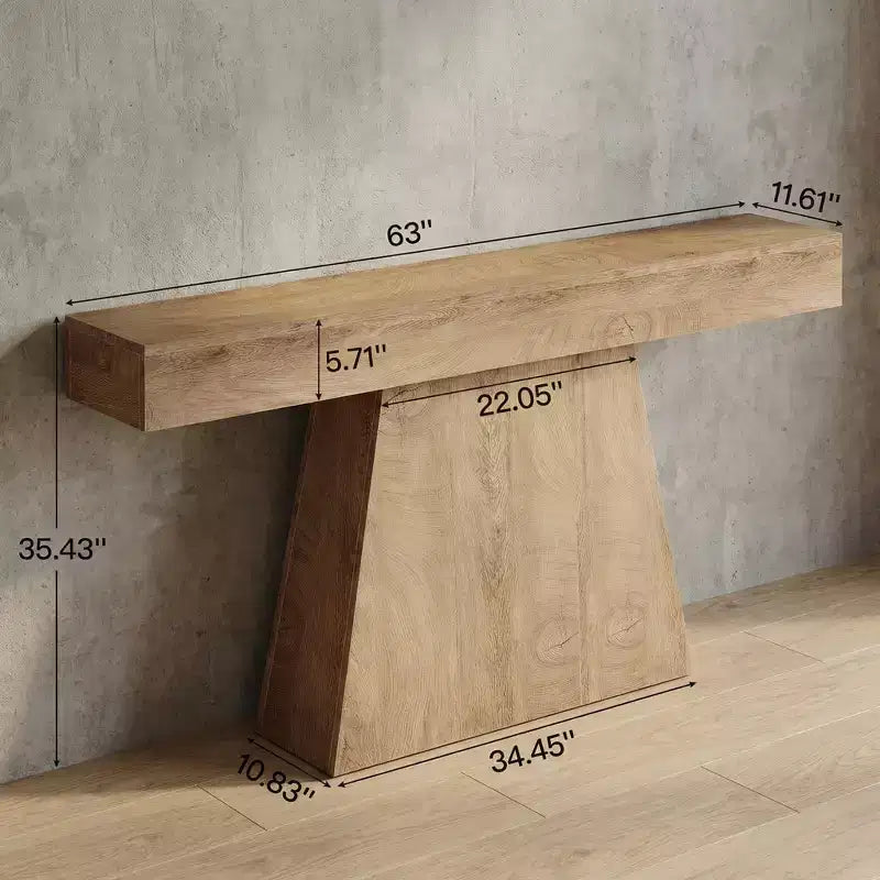 Table d'appoint minimaliste élégante avec base géométrique pour salon ou entrée