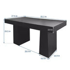 Bureau de direction de 55 pouces, double piètement trapézoïdal, bureau d'ordinateur en bois, poste de travail de mobilier de bureau
