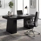 Bureau de direction de 55 pouces, double piètement trapézoïdal, bureau d'ordinateur en bois, poste de travail de mobilier de bureau