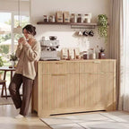 Bahut buffet moderne avec porte et tiroirs de rangement, table basse de 55 avec étagères