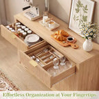 Bahut buffet moderne avec porte et tiroirs de rangement, table basse de 55 avec étagères