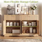 Bahut buffet moderne avec porte et tiroirs de rangement, table basse de 55 avec étagères