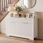 Bahut buffet moderne avec porte et tiroirs de rangement, table basse de 55 avec étagères