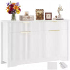 Bahut buffet moderne avec porte et tiroirs de rangement, table basse de 55 avec étagères