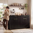 Bahut buffet moderne avec porte et tiroirs de rangement, table basse de 55 avec étagères