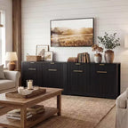 Bahut buffet moderne avec porte et tiroirs de rangement, table basse de 55 avec étagères