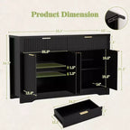 Bahut buffet moderne avec porte et tiroirs de rangement, table basse de 55 avec étagères