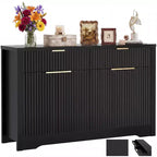 Bahut buffet moderne avec porte et tiroirs de rangement, table basse de 55 avec étagères