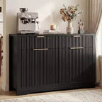 Besiost Modern Sideboard Buffet Cabinet with Door and Storage Drawers, 55 Coffee Table with Shelves