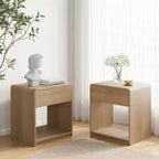 Modern Nightstand Set of 2, Bedside Tables with Drawers and Open Storage Shelf for Bedroom and Living Room-Panipeachy