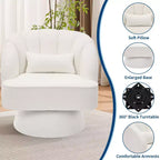 Fauteuil pivotant moderne à 360° avec revêtement en velours et dossier rayé, design élégant pour salon et chambre