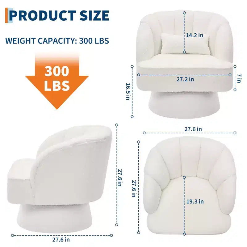 Fauteuil pivotant moderne à 360° avec revêtement en velours et dossier rayé, design élégant pour salon et chambre