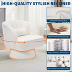 Fauteuil pivotant moderne à 360° avec revêtement en velours et dossier rayé, design élégant pour salon et chambre