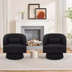 Fauteuil pivotant moderne à 360° avec revêtement en velours et dossier rayé, design élégant pour salon et chambre