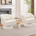 Fauteuil pivotant moderne à 360° avec revêtement en velours et dossier rayé, design élégant pour salon et chambre