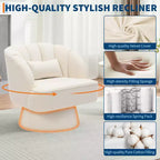 Fauteuil pivotant moderne à 360° avec revêtement en velours et dossier rayé, design élégant pour salon et chambre