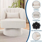 Fauteuil pivotant moderne à 360° avec revêtement en velours et dossier rayé, design élégant pour salon et chambre