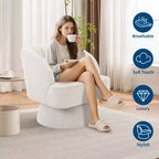 Fauteuil pivotant moderne à 360° avec revêtement en velours et dossier rayé, design élégant pour salon et chambre
