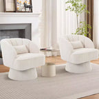 Fauteuil pivotant moderne à 360° avec revêtement en velours et dossier rayé, design élégant pour salon et chambre
