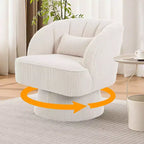 Fauteuil pivotant moderne à 360° avec revêtement en velours et dossier rayé, design élégant pour salon et chambre