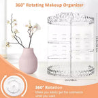 Organisateur de Maquillage Rotatif à 360 Degrés, Boîte de Rangement Cosmétique Ajustable à 7 Niveaux, Idéal pour Bijoux, Pinceaux de Maquillage et Rouges à Lèvres