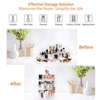 Organisateur de Maquillage Rotatif à 360 Degrés, Boîte de Rangement Cosmétique Ajustable à 7 Niveaux, Idéal pour Bijoux, Pinceaux de Maquillage et Rouges à Lèvres