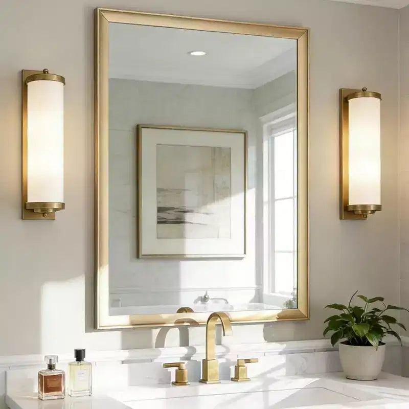 30x40 Vanity Mirror for Bathroom, Rectangle Mirror, Anti-Rust, Vertical or Horizontal Wall Mount, Modern, Over Sink, Aluminum Frame