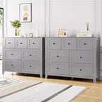 Commode moderne à 7 tiroirs en bois avec poignées rondes, tiroirs profonds pour un grand espace de rangement, pour chambre à coucher, salon ou entrée