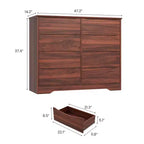 Commode en bois à 8 tiroirs, armoire haute et moderne avec rangement profond, commodes en bois du milieu du siècle avec plateau large pour chambre à coucher, salon