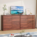 Commode en bois à 8 tiroirs, armoire haute et moderne avec rangement profond, commodes en bois du milieu du siècle avec plateau large pour chambre à coucher, salon